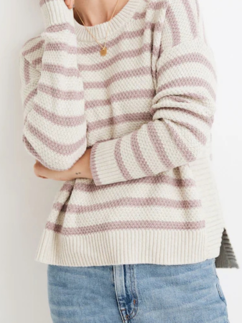 Madewell Striped Pickford Pullover Sweater size L